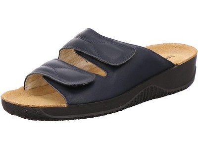 Rohde Women's Wedge Clogs - Lightweight Leather Mules Open Toe Blue Ocean Weddin