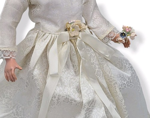 Vtg 1950s 3pc Bridal Gown Wedding Dress & Veil to fit 15" Miss Revlon Doll - Picture 4 of 9