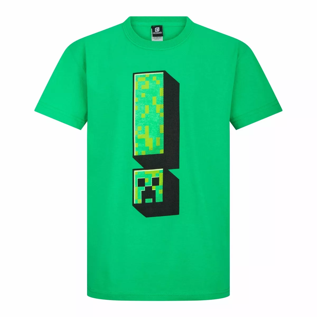 Green minecraft t-shirt with a creeper face design