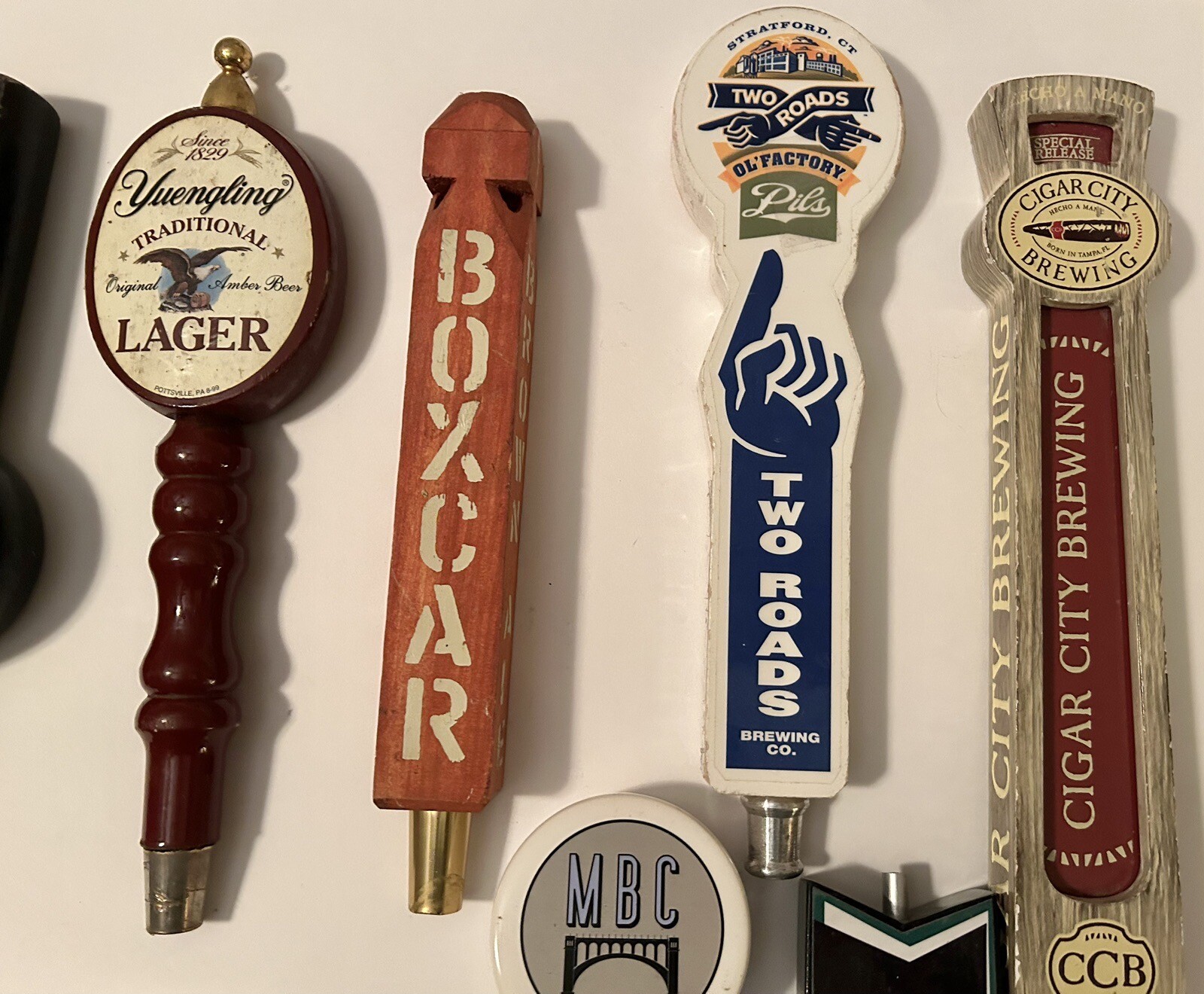 Mixed Lot Of 12 USED Beer Tap Handles Pull 2SP Yuengling Boxcar Eel