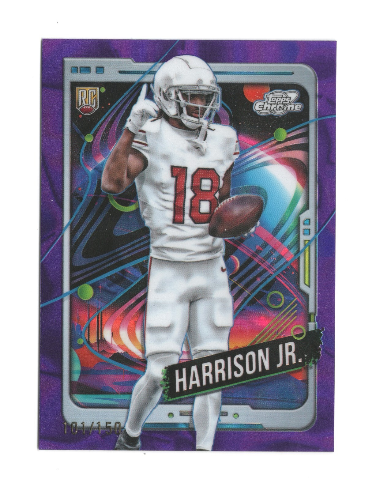 2024 Topps Chrome Cosmic Marvin Harrison Jr #101 RC Rookie Purple Refractor /150