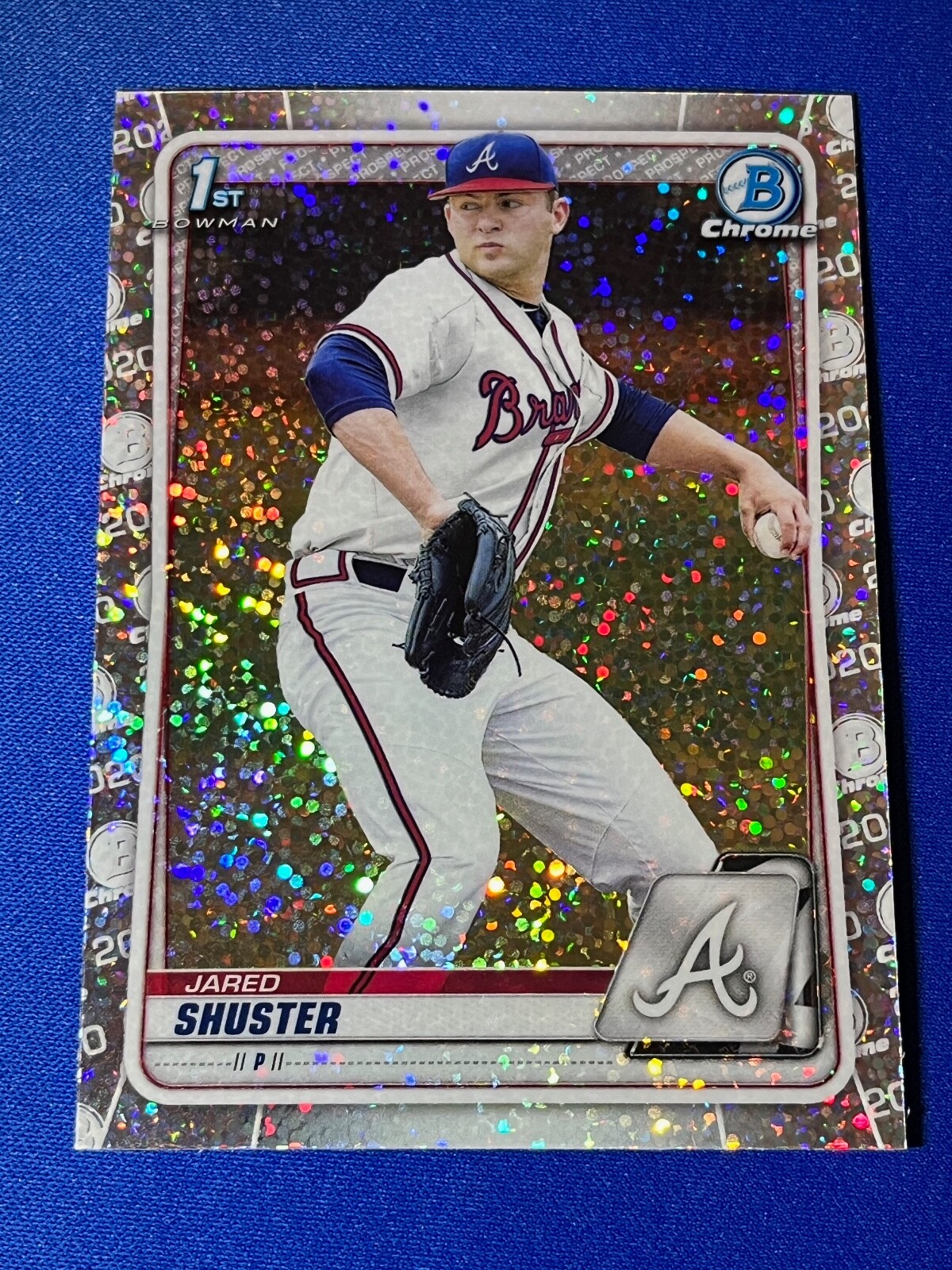 2020 Bowman Draft Chrome Jared Shuster #BD-16 Sparkle Refractor Atlanta Braves