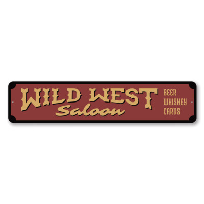 Wild West Saloon, Pub Beer Whiskey Sign, Country Saloon, Old
