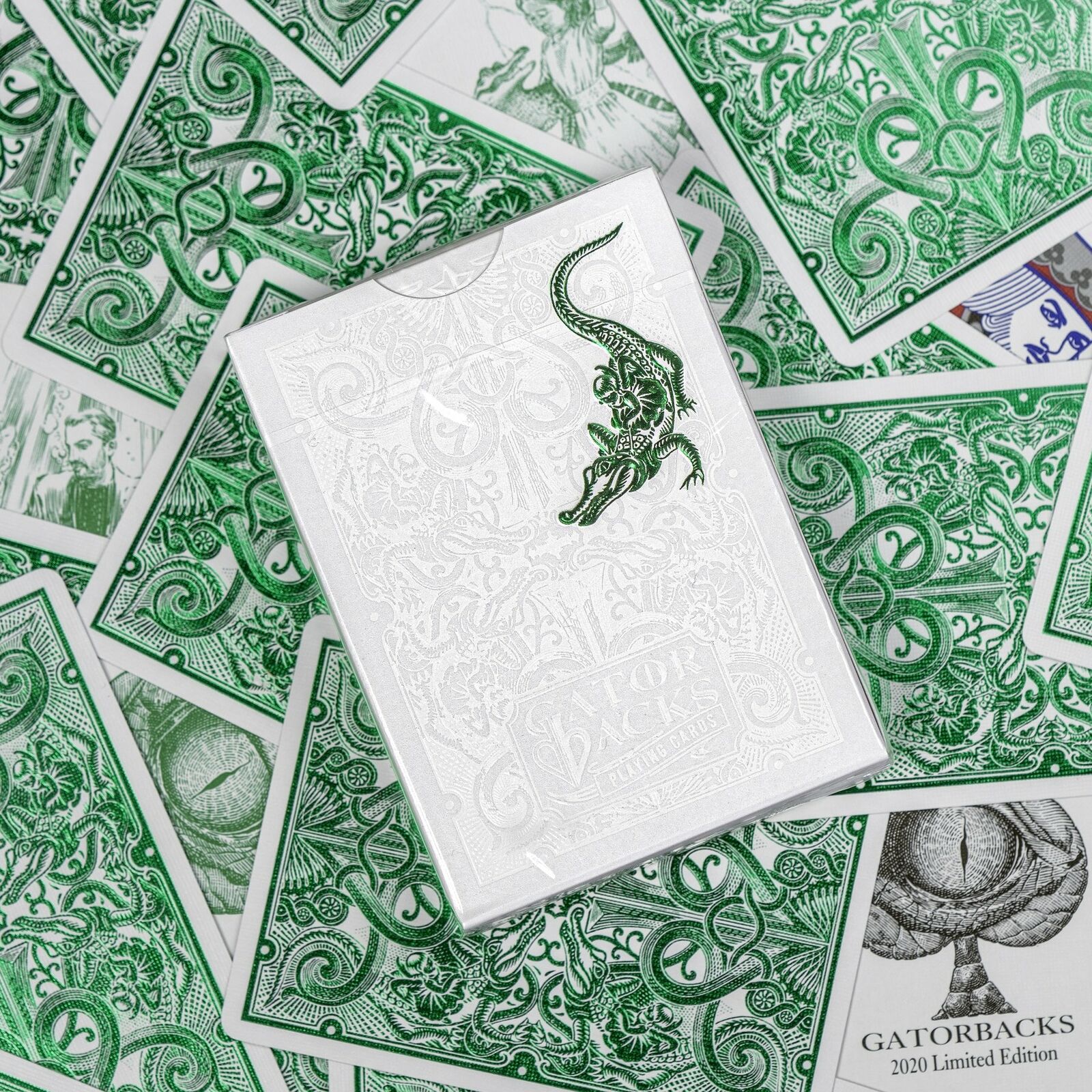 Green Foiled Gatorback (1/750) playing cards Super Rare by David