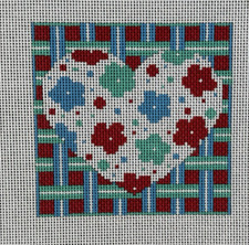 Alice Peterson Heart Flowers Handpainted Needlepoint Canvas 2533 13ct 5 x 5
