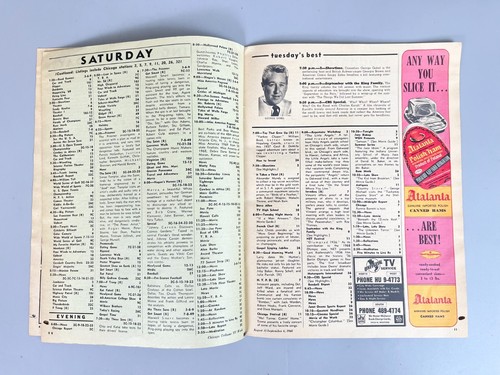 Chicago Tribune 1968 TV Week Ft. Johnny Carson Water Skiing ON PEOPLE!! VTG - Foto 7 di 13