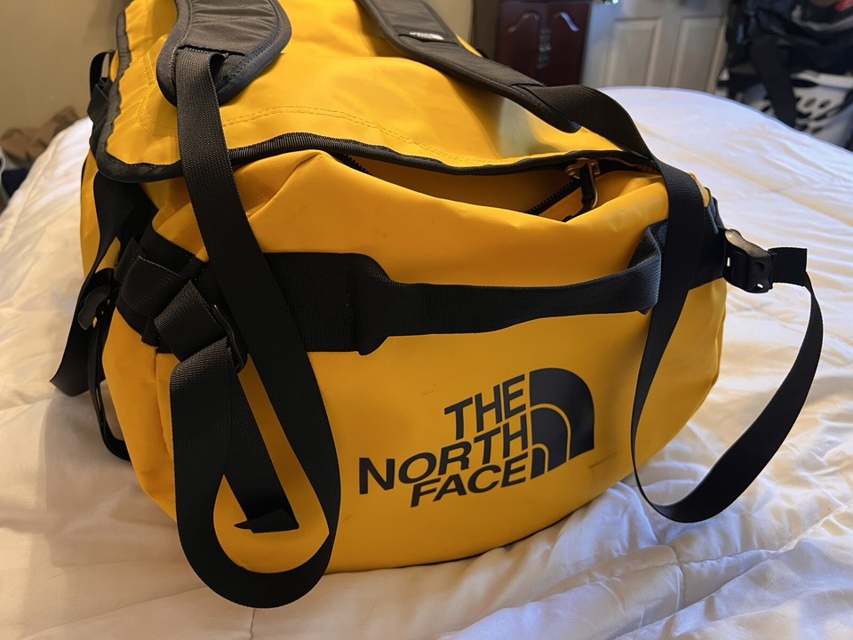 The North Face Duffel Duffle Bag Backpack Yellow Large Base Camp