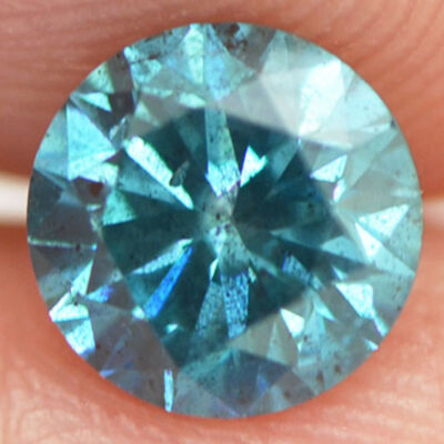 Loose Blue Diamond Fancy Color 1.00 Carat Round Shaped SI1 Enhanced Real 6.36 MM