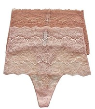 Victoria's Secret Nwt Corded Lace Lot of 2 High Waist Thong Panty Panties Medium
