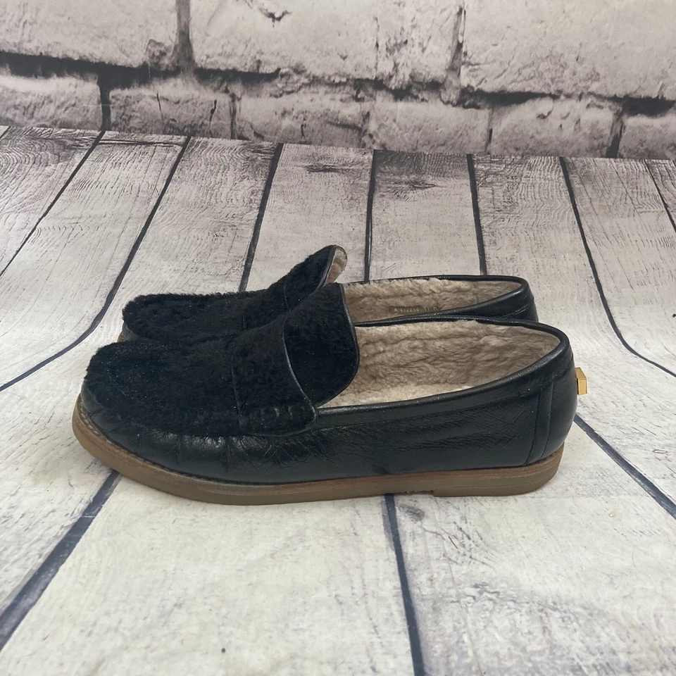 Zapatos Stuart Weitzman Mujer Talla 11M Charol Negro Bromley Mocasines Difusos Foto 3 de 4