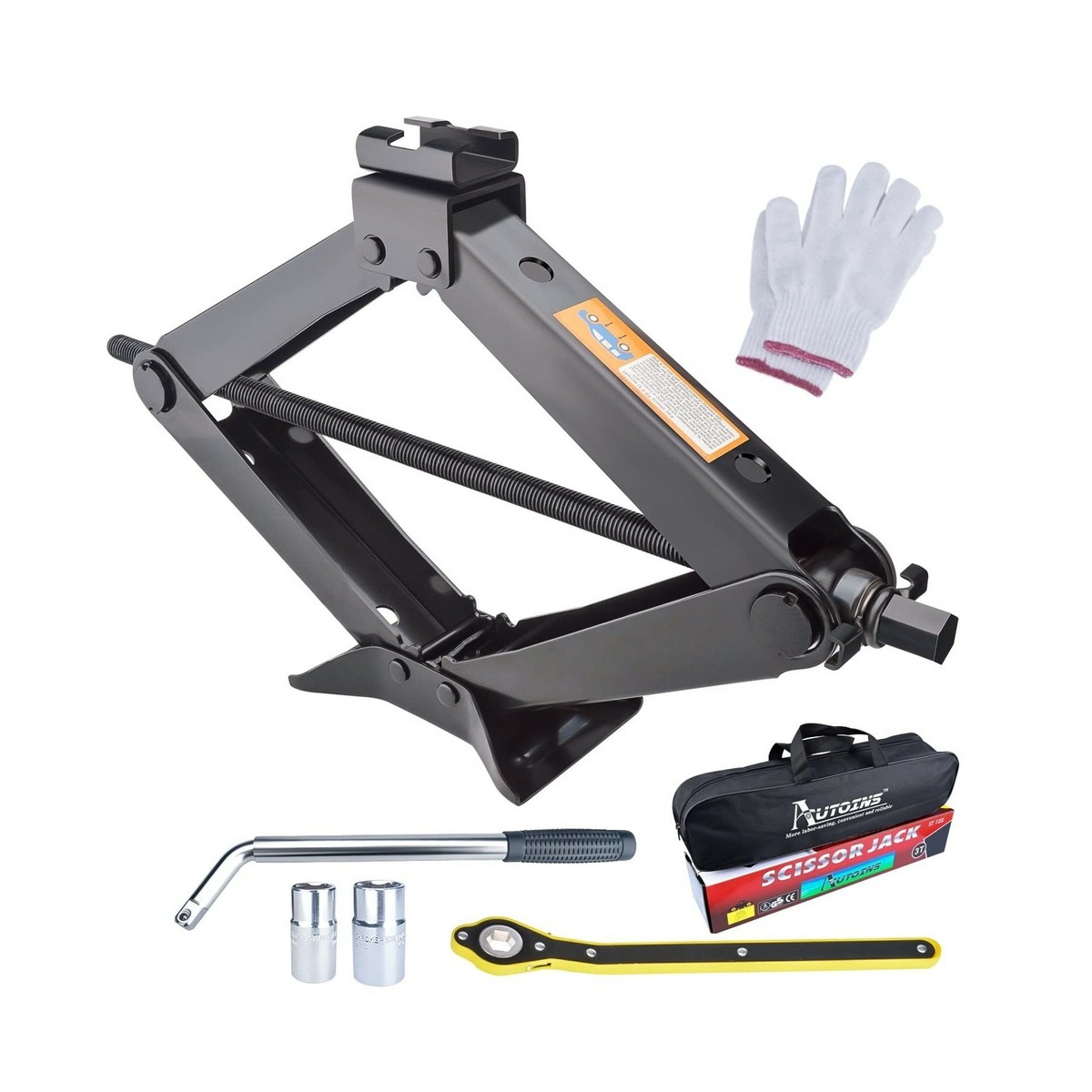 AUTOINS Scissor Jack Set- 3 Ton (6614 lbs) Car Jack Kit Auto