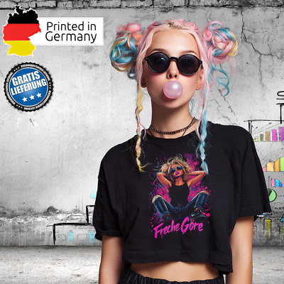 Freche Göre Oversized Crop   Bunter Style mit frechem Girlpower Design