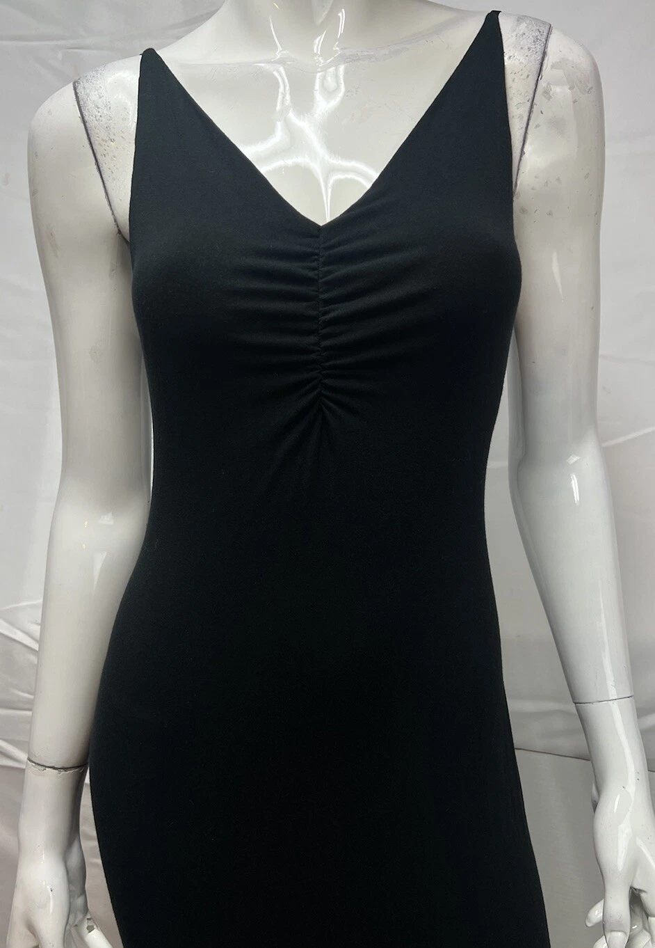 Abito T Alexander Wang Donna S Nero Elastico Midi Lungo Reggiseno Modale Scaffale