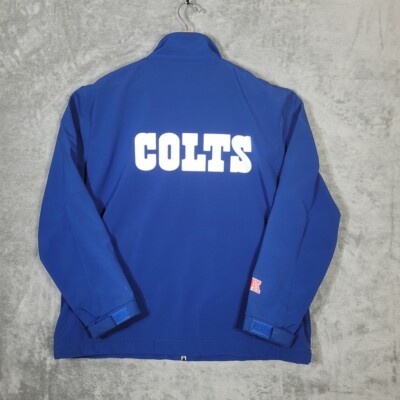 Indianapolis Colts Mens XL Jacket Full Zip Blue NFL Logo Spellout
