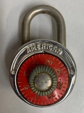 Red Dial Vintage American Combination Padlock (A4)