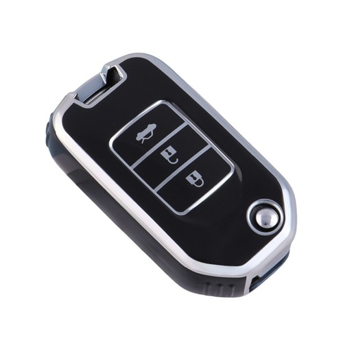 HONDA Remote Key Fob Case Cover Fits Accord Civic CR-V HRV Jazz Type R *BLACK* - Picture 9 of 10