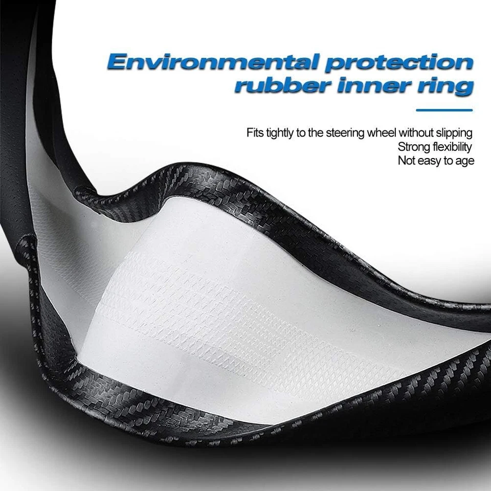 2025 Carbon Fiber Leather Car Steering Wheel Covers For Mitsubishi ASX Protected - image 3 of 4