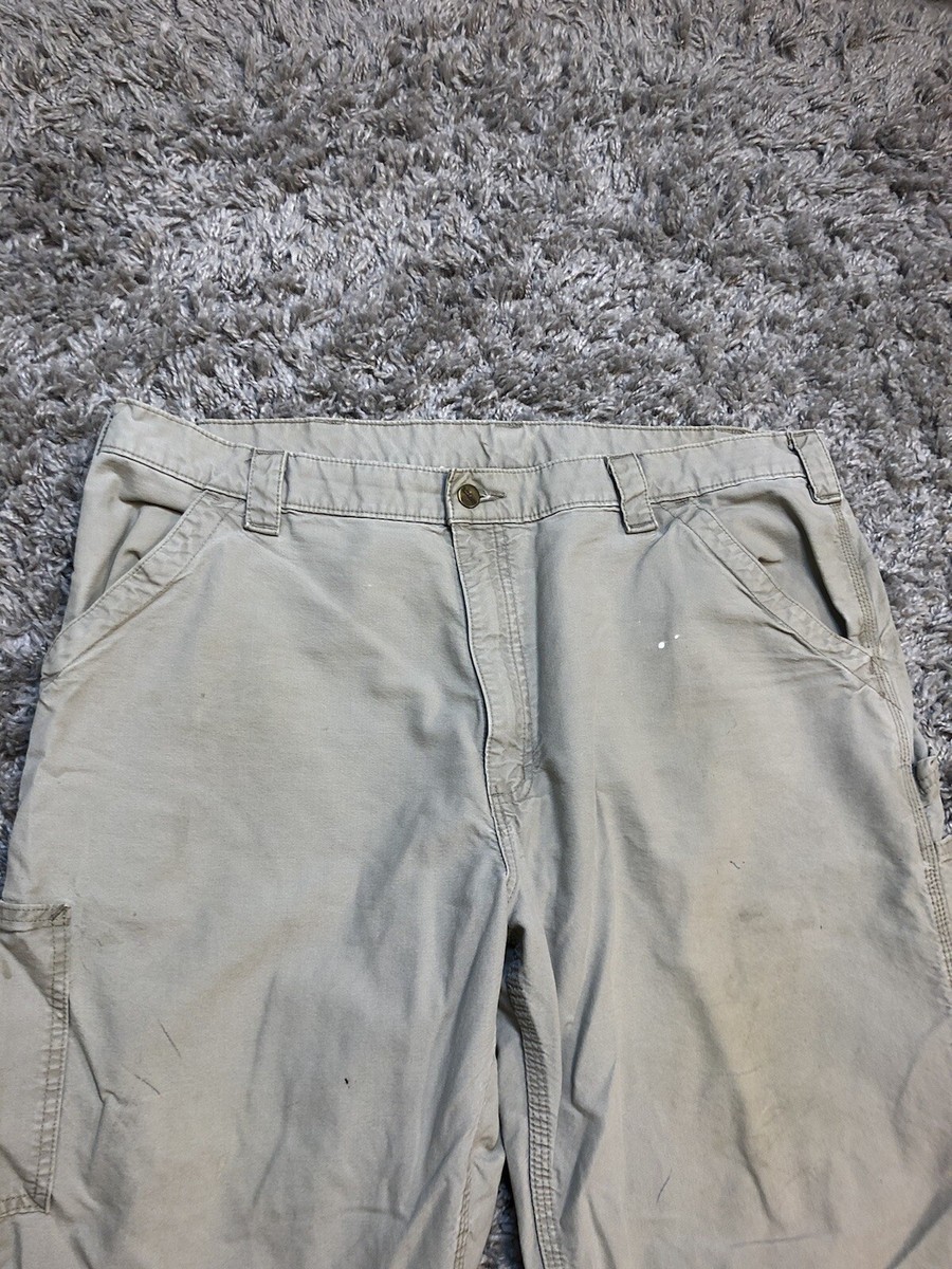 Carhartt Beige Khaki Original Dungaree Fit Work Pants Size Carhartt Beige Khaki Original Dungaree Fit Work Pants Size