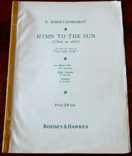 RIMSKY-KORSAKOV HYMN TO THE SUN PIANO SOLO SHEET MUSIC (1948) ENGLAND - Afbeelding 1 van 2