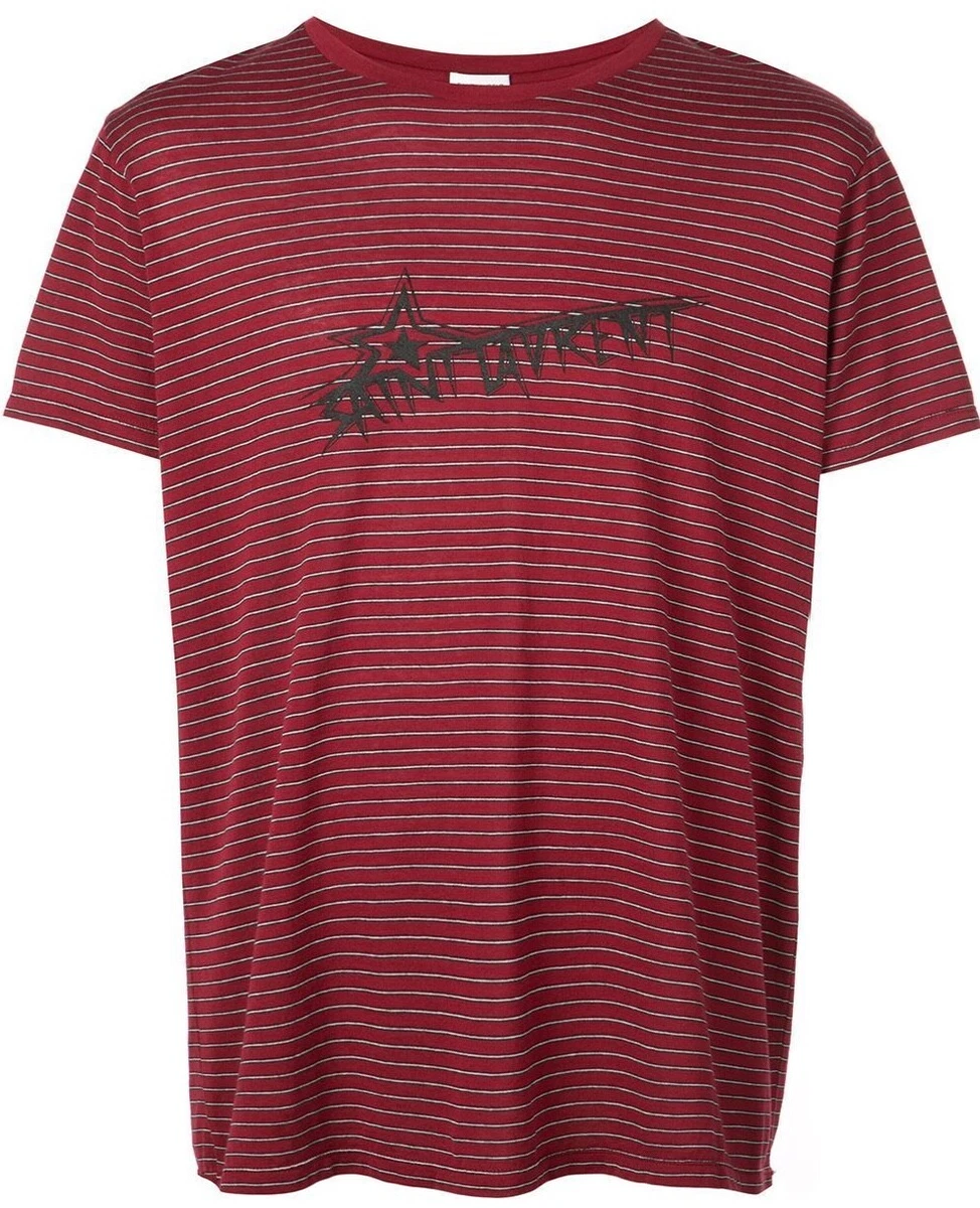 Saint Laurent Monogram Shirt in Striped Cotton