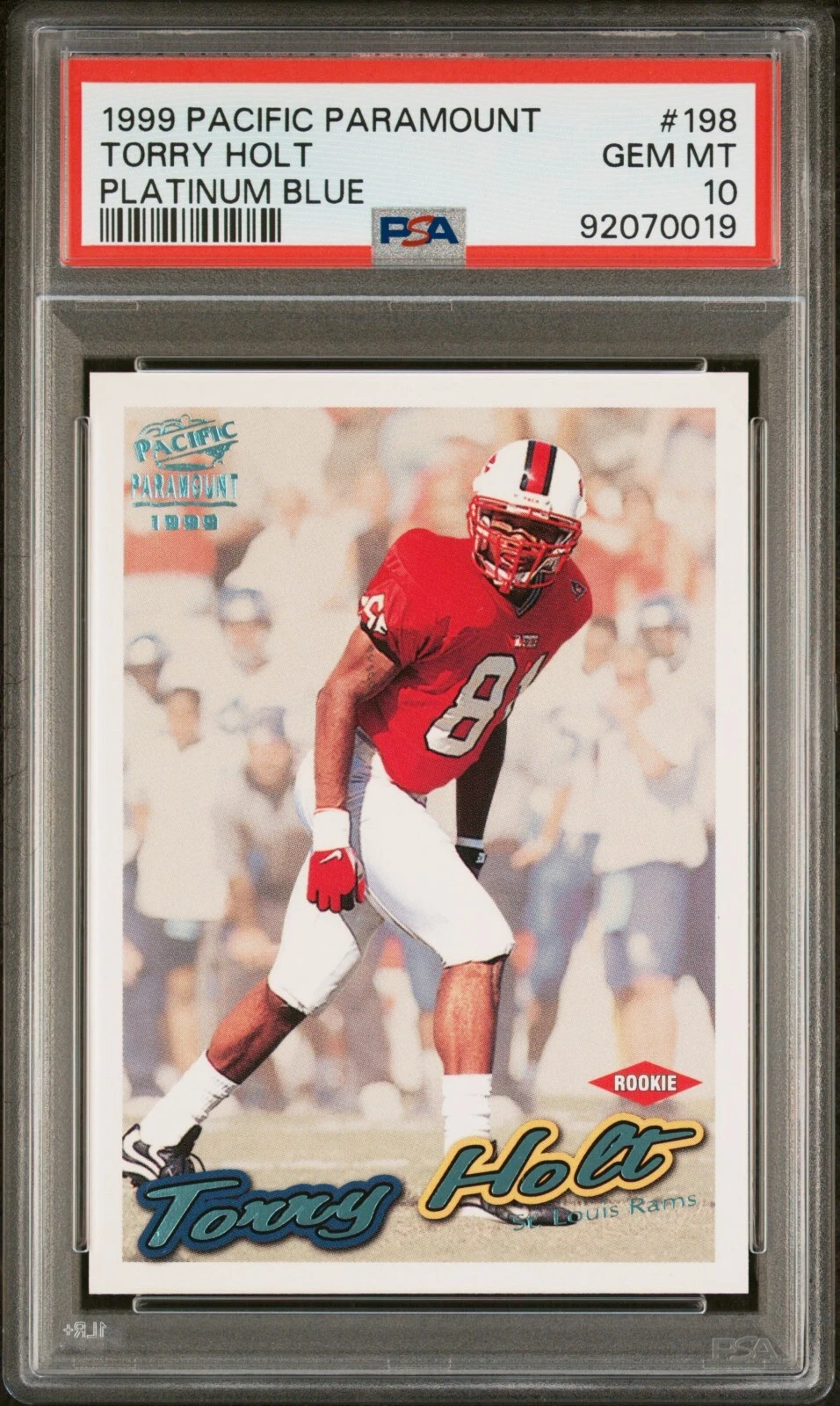 Torry Holt Pacific Paramount #198 Platinum Blue