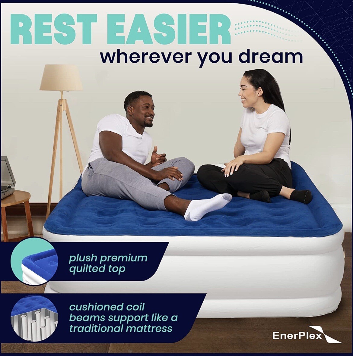 EnerPlex Air Mattress, Size Queen Blue eBay