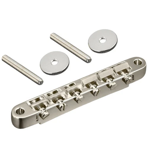 ABR-1 Style BRASS SADDLES Tune-O-Matic Guitar Bridge w/ M4 Posts & Retainer Wire