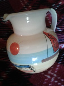 pier 1 imports island beach sunset sailboat 48 oz hand