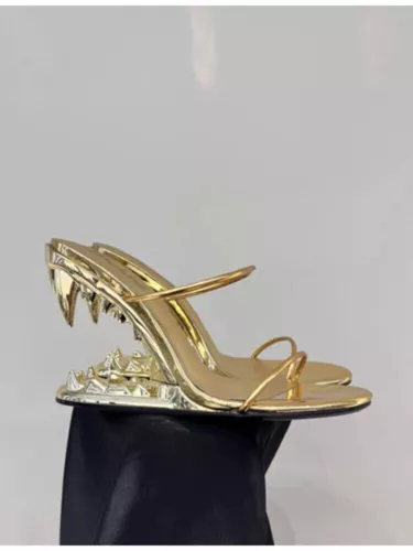 Nuevas Sandalias de Metal con Tacones Perfilados Moda Sandalias de Tacón Alto para Mujer - Imagen 32 de 39