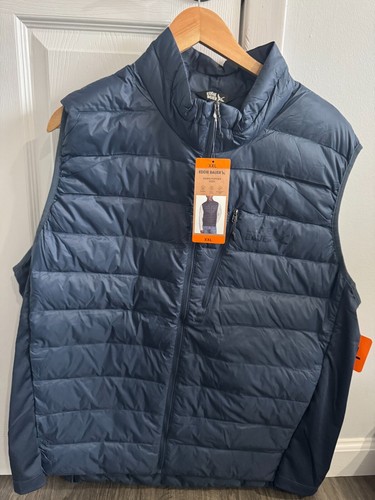 NWT! Eddie Bauer Men’s Down 550 Puffer Vest, Blue/Gray-L/XL/XXL - Picture 8 of 11