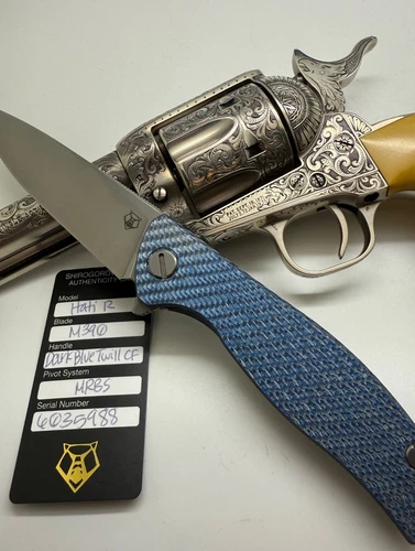 Shirogorov Hati R- Dark Blue Twill Carbon Fiber Knife