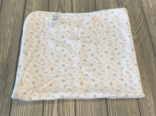 Carters 0 - 6 Months White Pink Floral Polka Dot Reversible Baby Blanket Soft