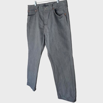 Levi's 501 Shrink-To-Fit Denim Jeans Gray Men's 42X32 Original Fit