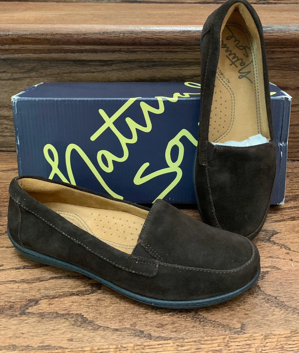 Natural Soul Womens Loafer Kacy Memory Foam Slip On Flat Brown