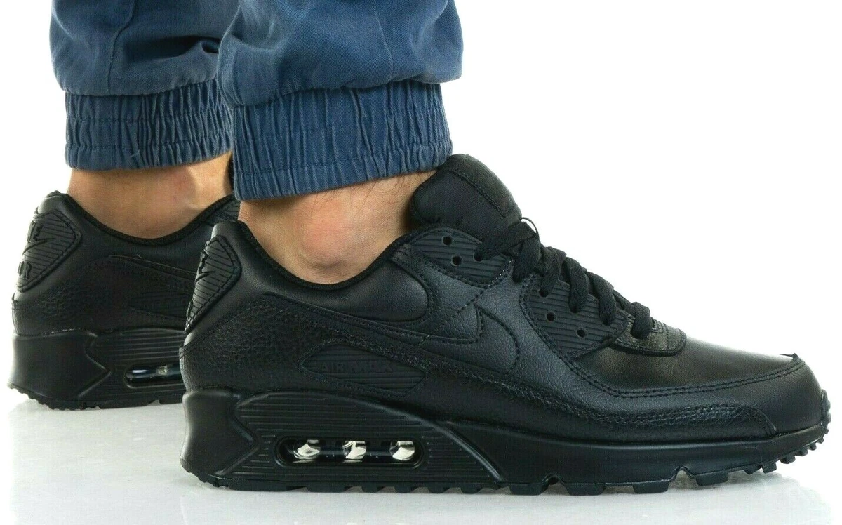 New NIKE Max Leather Retro Men&#039;s Athletic Sneakers triple black sizes | eBay