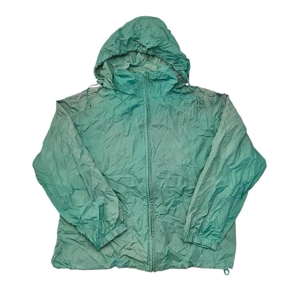 Eddie Bauer Sac Jac L Teal Green Full Zip Hooded Vented Packable Jacket
Opens in a new window or tab