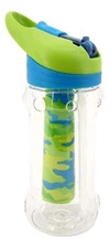 Cool Gear Kids 14 Oz Ez Freeze Water Bottle Sipper Straw Flip Cap Camo Blue