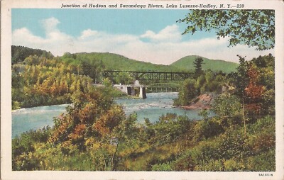 Lake Luzerne-Hadley, NEW YORK - Hudson & Sacandaga Rivers - 1945