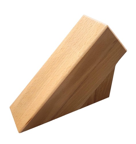 Wooden Knife Block for 5 slots solid wood kitchen storage Light Wood - Picture 3 of 4