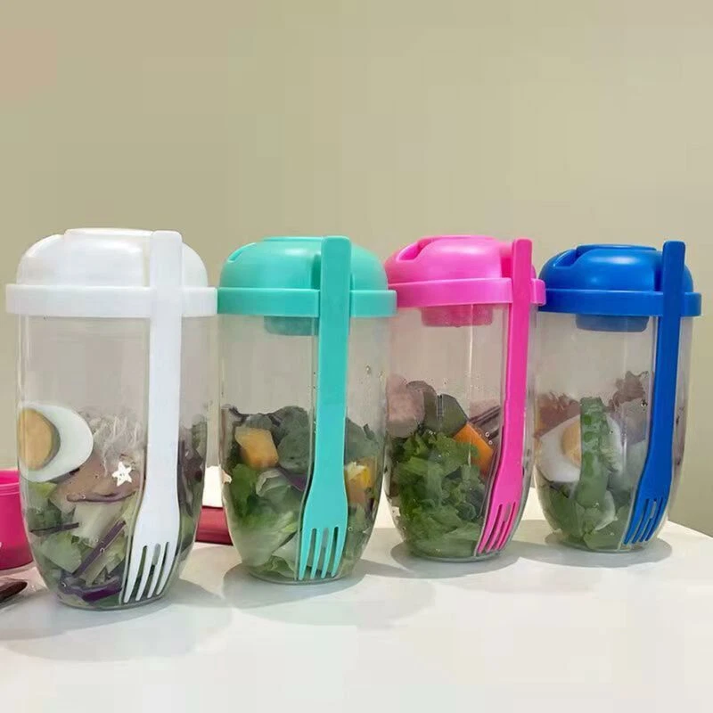 Keep Fit Salad Meal Shaker Cup Fresh Container With Fork