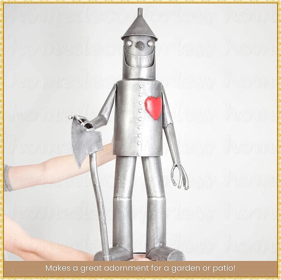Mago de Oz Hombre de Hojalata con Corazón Leñador Jardín Estatua Escultura Decoración Césped Foto 4 de 4