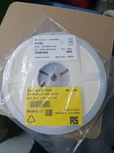 5000x RS PRO 91kΩ, 0805 (2012M) Thick Film SMD Resistor ±1% 0.125W (G1)