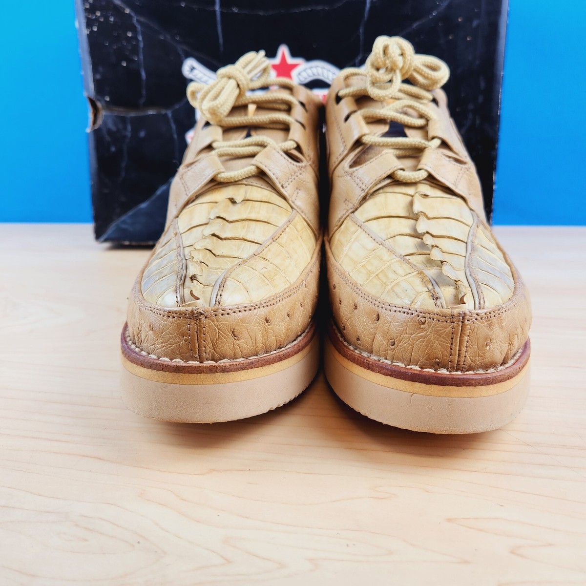 Los Altos Mens Size 7.5 Exotic Shoes Oryx Caiman Crocodile  display picture 2