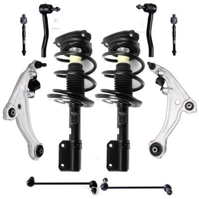 For 2007-2012 Nissan Altima Front Complete Struts Ball Joints Tie Rods Sway Bars