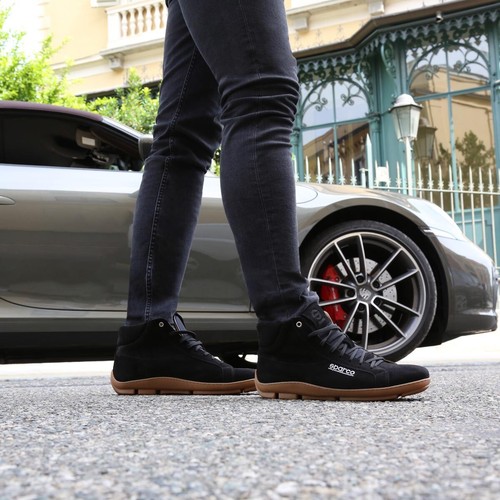 Zapatillas deportivas SPARCO PALAGIO negras gamuza altas deportes de motor conducción zapatos - Imagen 2 de 9