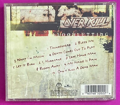 Bloodletting by Overkill (CD, 2000, Metal-Is Records) 60768520226