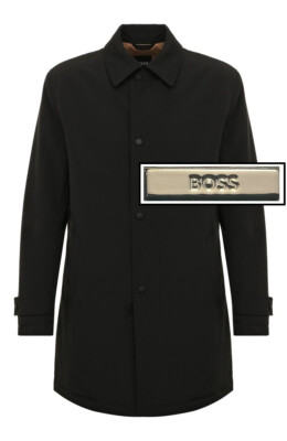 NWT Boss Hugo Boss WATER-REPELLENT COAT Point Collar Longline Jacket Size: 36R