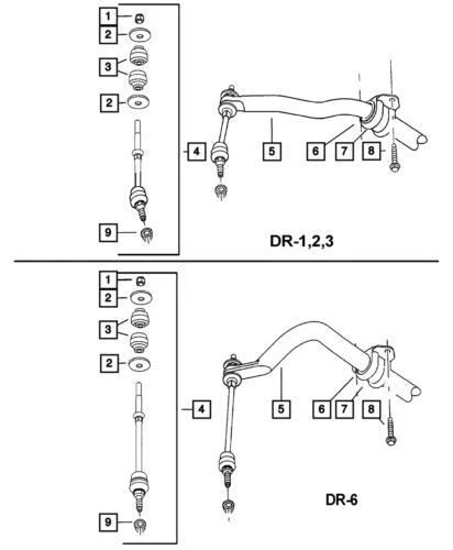 Kit de eslabones de barra estabilizadora delantera genuina Mopar 2002-2013 Dodge Ram 1500 5072934AE Foto 4 de 4