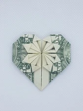 Dollar Money Origami Heart