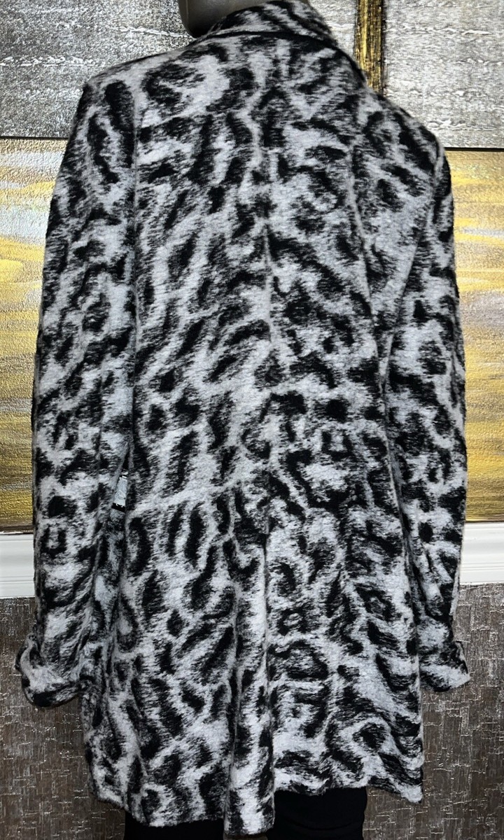 新品　Cardigan Jacket Animal Print Nic + Zoe Fuzzy Animal Print open front cardigan jacket size XX